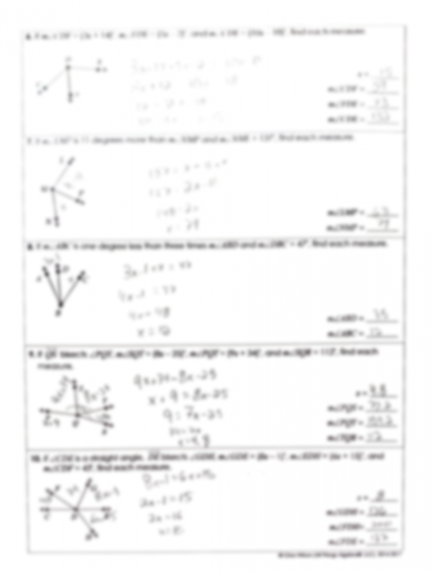 SOLUTION: Unit  Angle Addition Postulate Geometry Basics