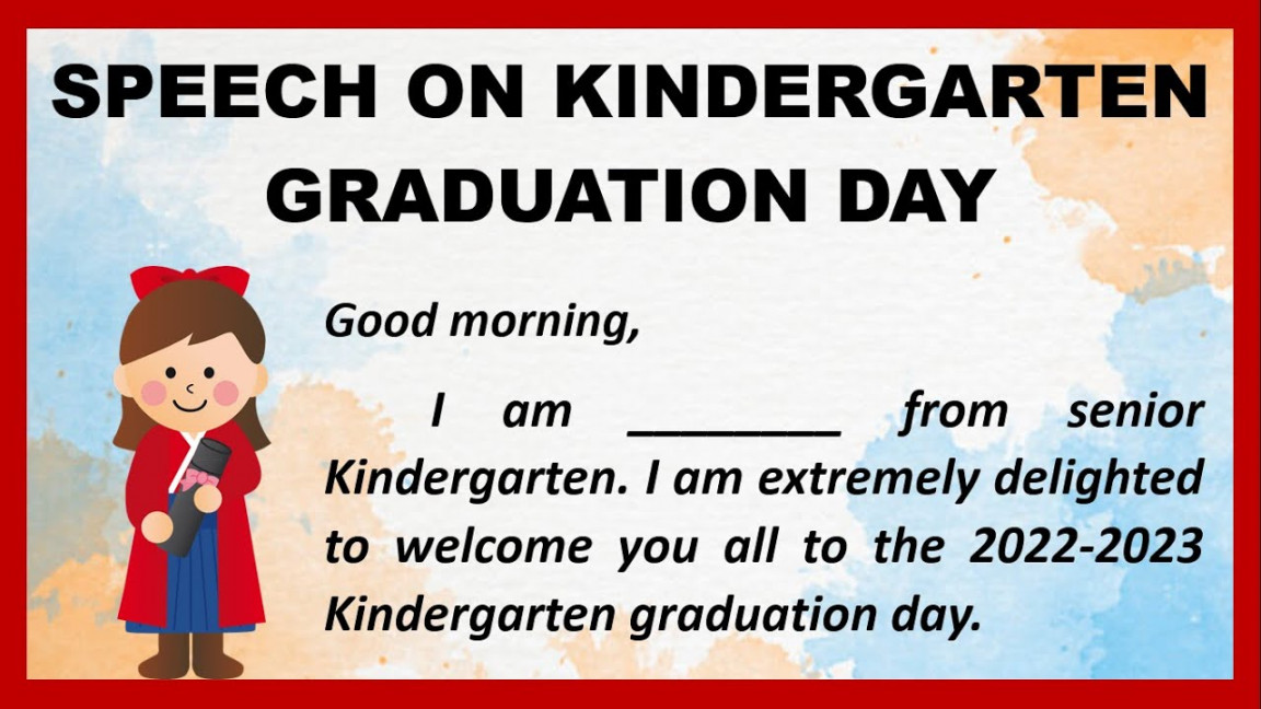 Speech on Kindergarten Graduation Day in English  Graduation Day
