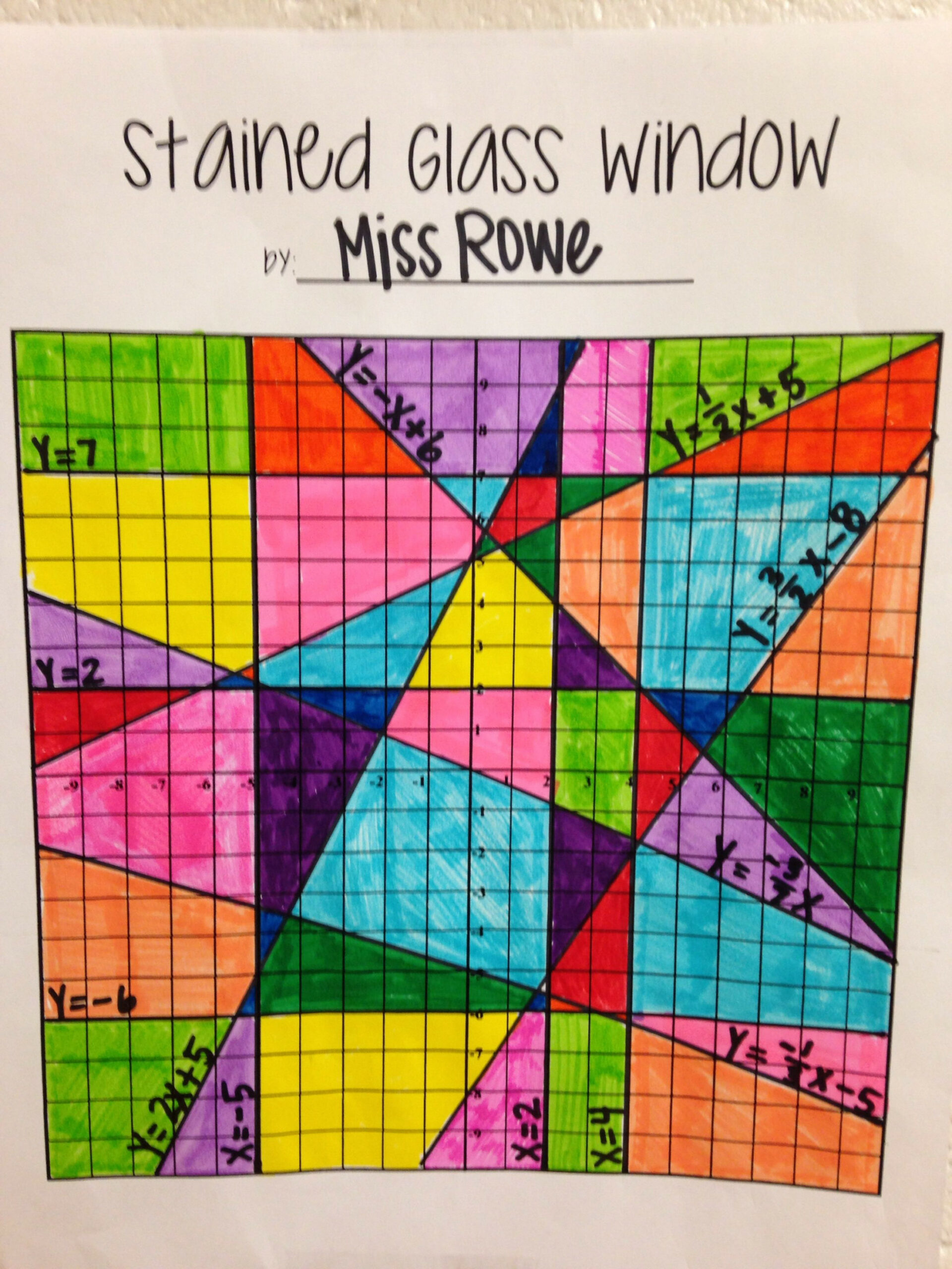 Stained Glass Window Linear Equations Project  Graphing linear