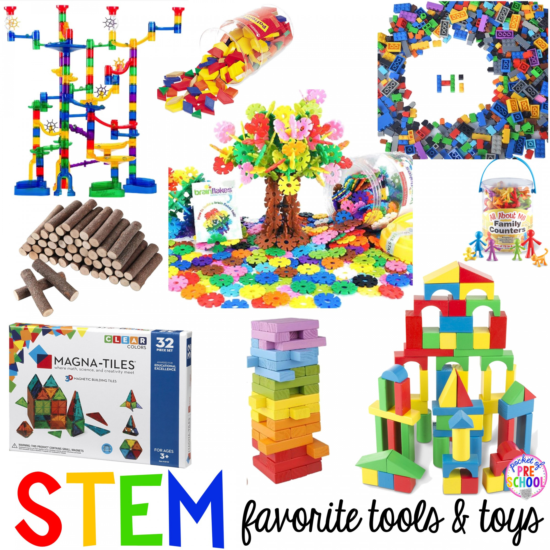 STEM tools and toys for preschool, pre-k, and kindergarten