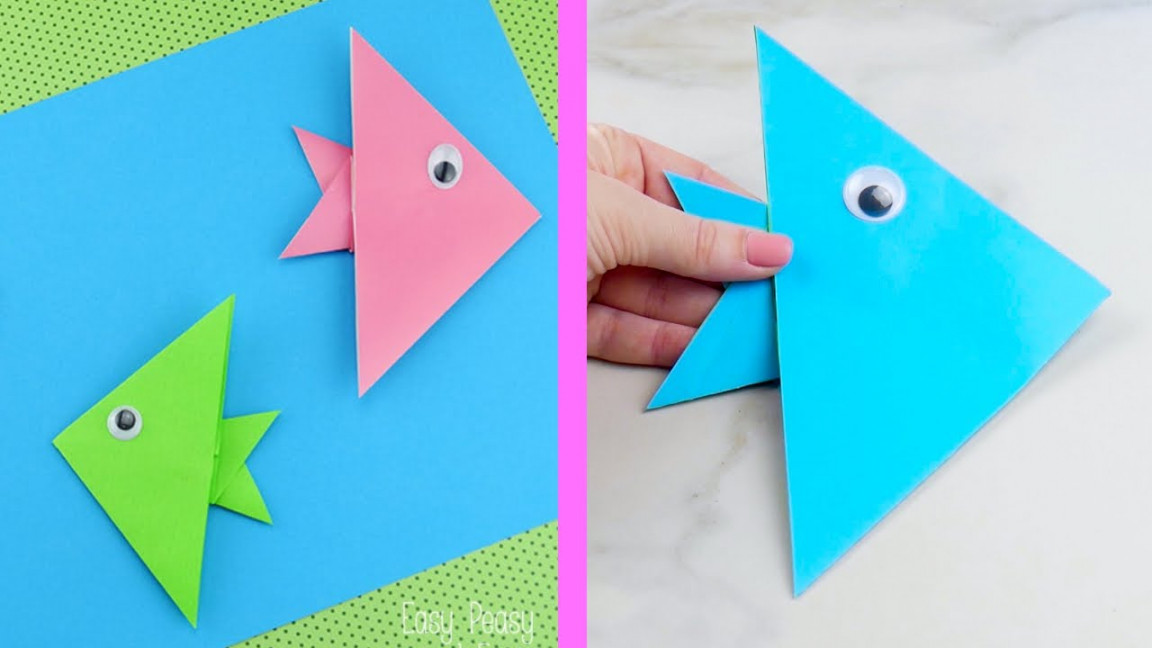 Super Simple Origami Fish - Origami for Kids YT VIDEO