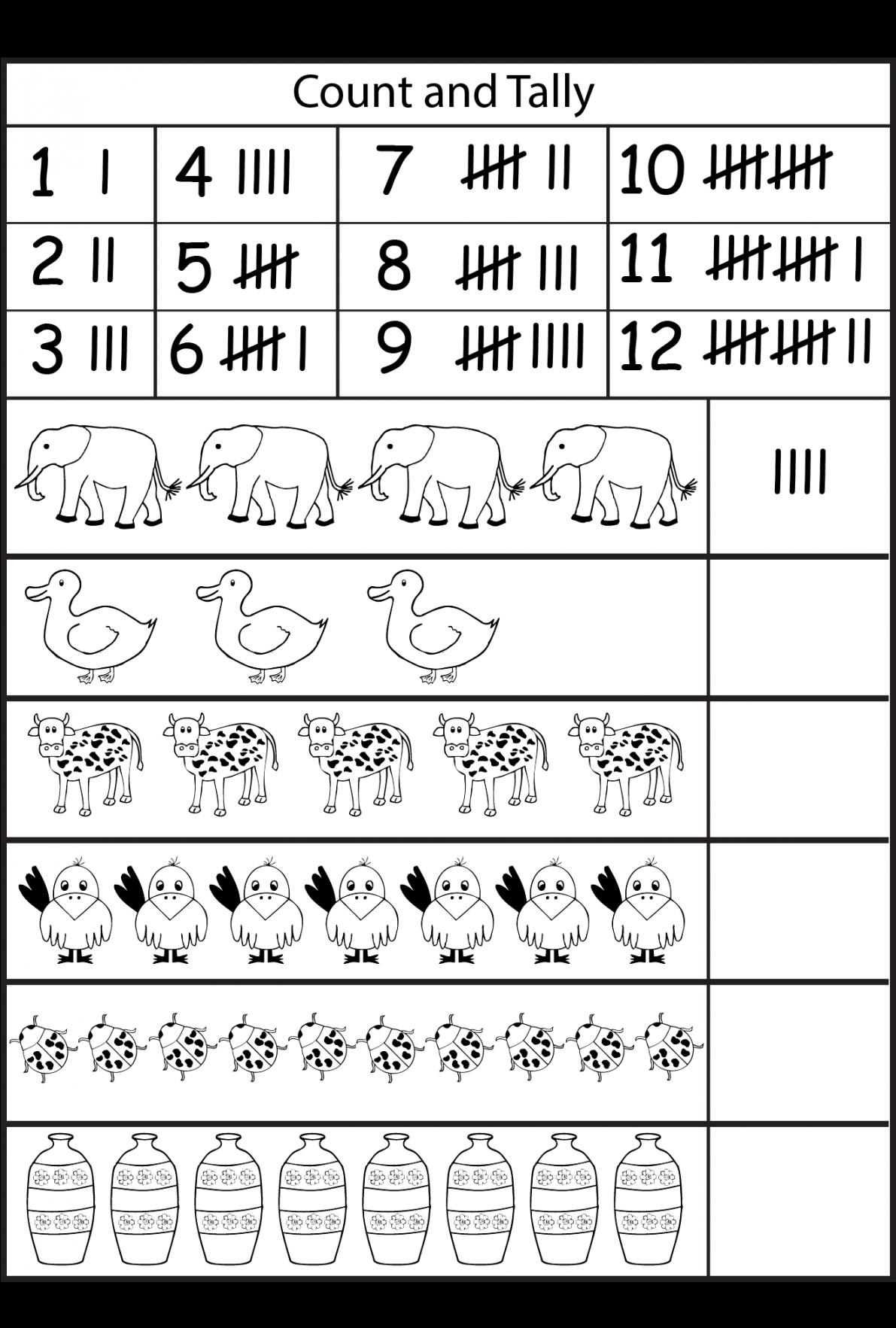 Tally Marks Worksheets –  Worksheets  Tally marks kindergarten