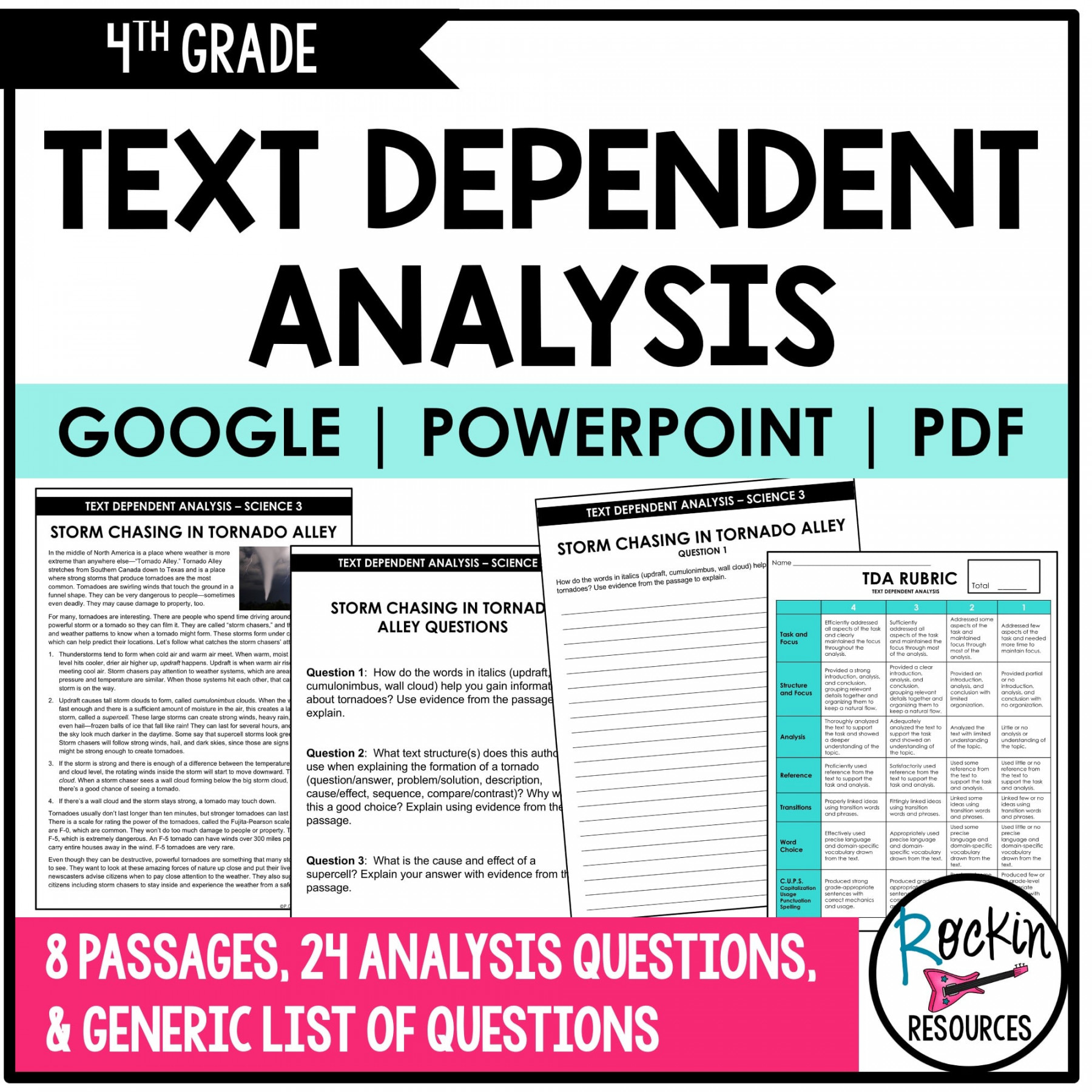 th Grade Text Dependent Analysis (TDA) Text Evidence Writing