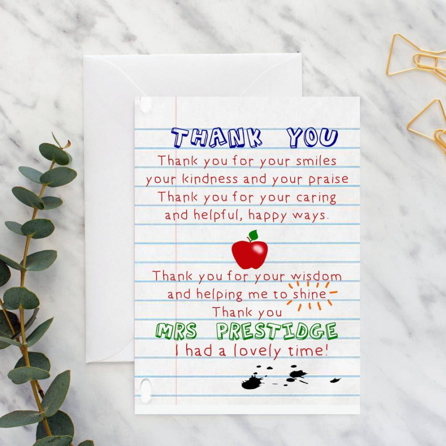 Thank You Card Message For Teachers Day  Teachers day card