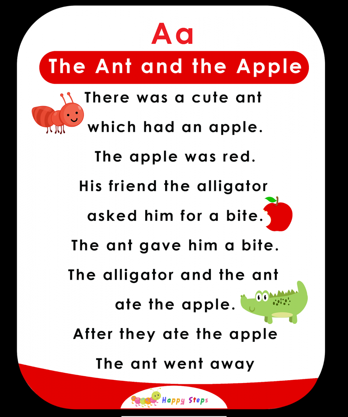 The Ant and the Apple - Alphabet Stories for kids - Letter A