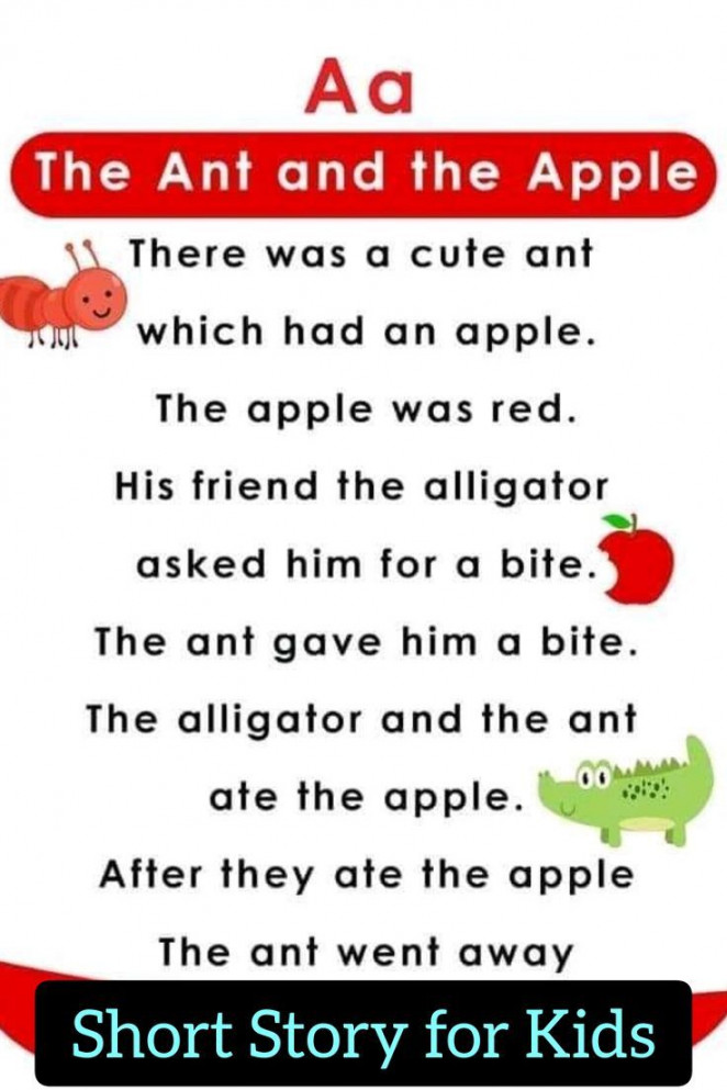 The Ant And The Apple  English stories for kids, Short stories