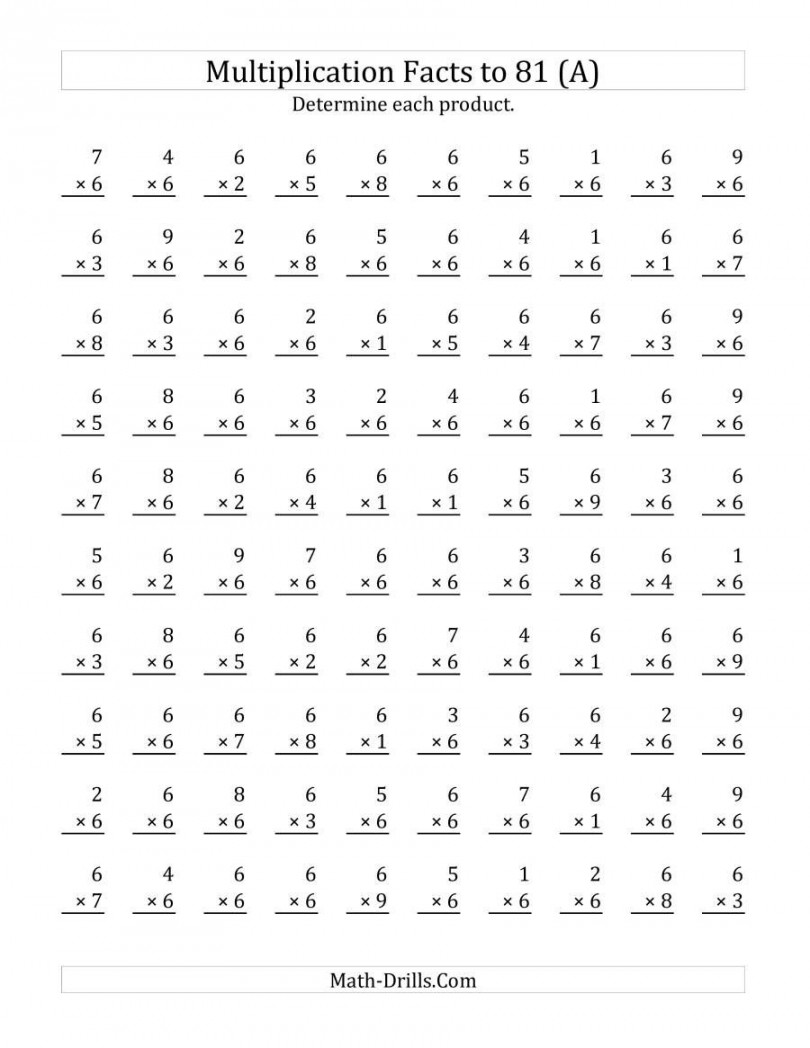 The Multiplying ( to ) by  (A) Math Worksheet from the