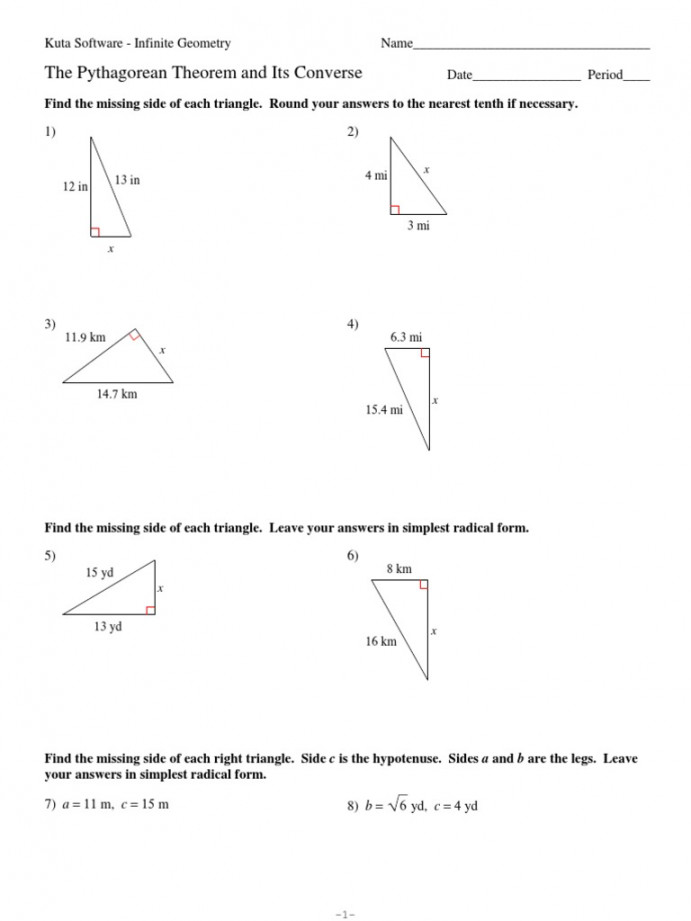 -The Pythagorean Theorem and Its Conversee  PDF  Triangle