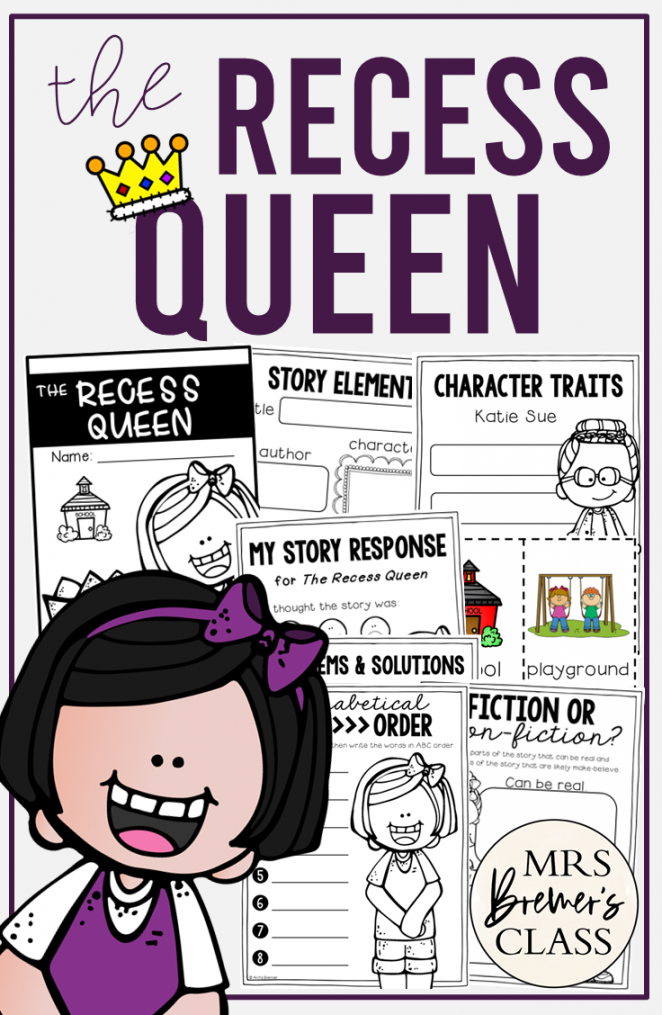 The Recess Queen  Book Activities about Bullying and Conflict