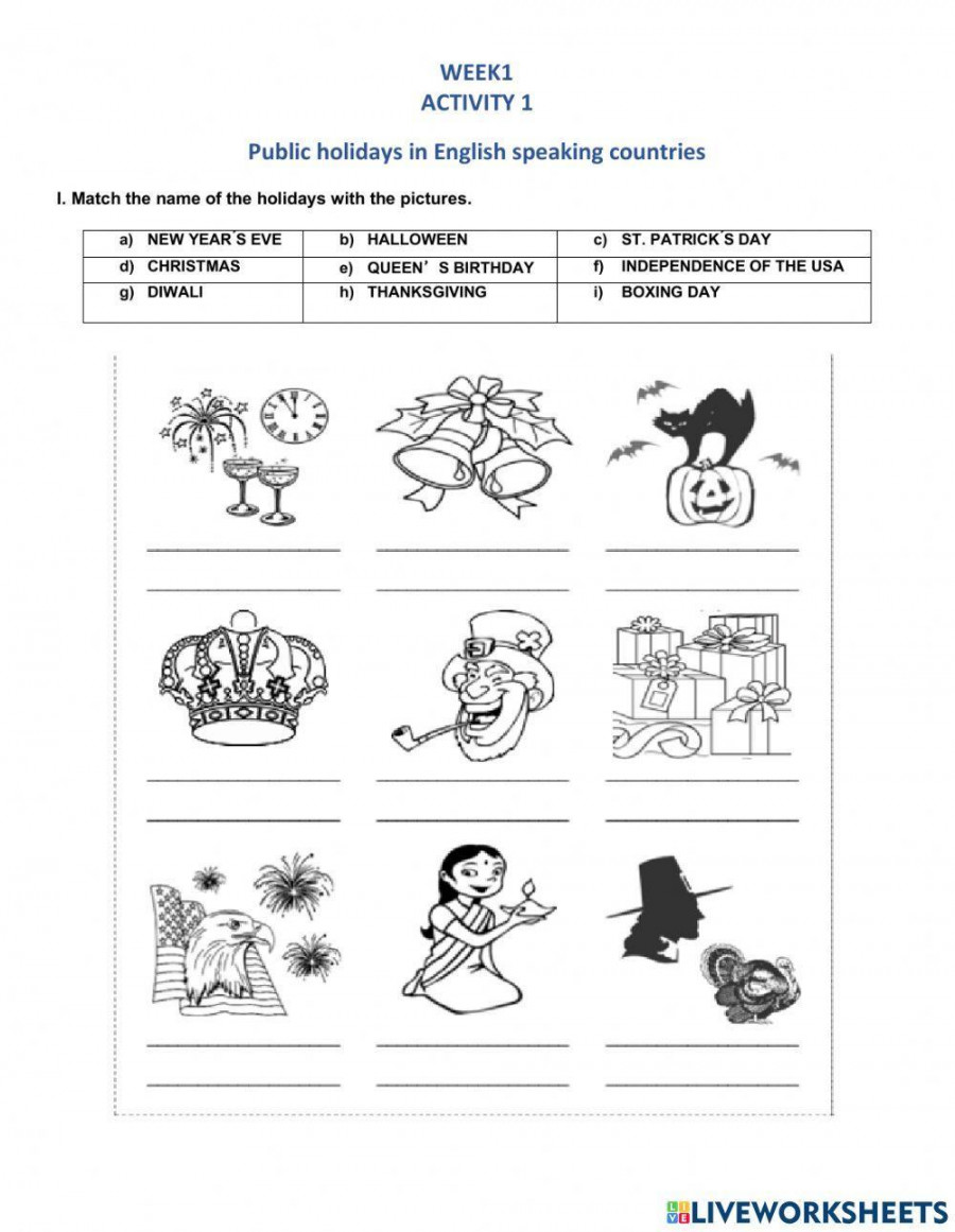 THIRD GRADE , CULTURAL HABITS WEEK ACT -  worksheet  Live