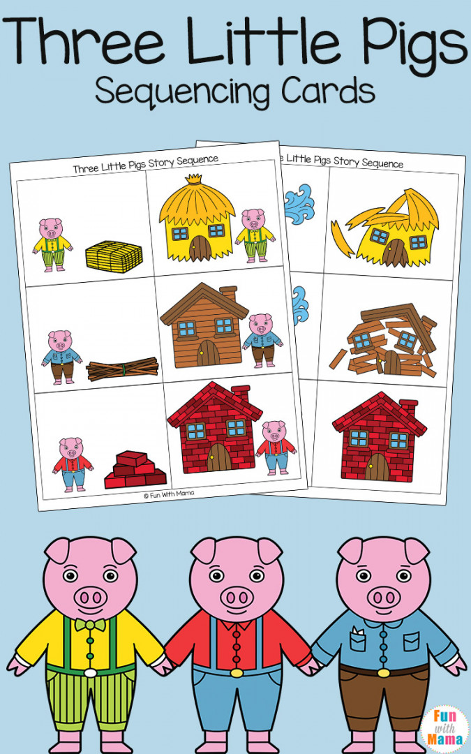 Three Little Pigs Sequencing Cards - Fun with Mama