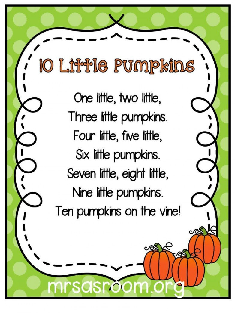 Three Pumpkins Poems for Preschool  Mrs