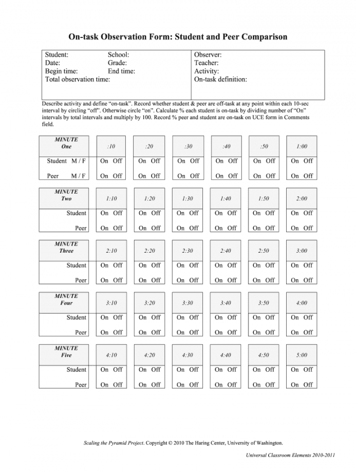 Time On Task Data Sheet - Fill Online, Printable, Fillable, Blank