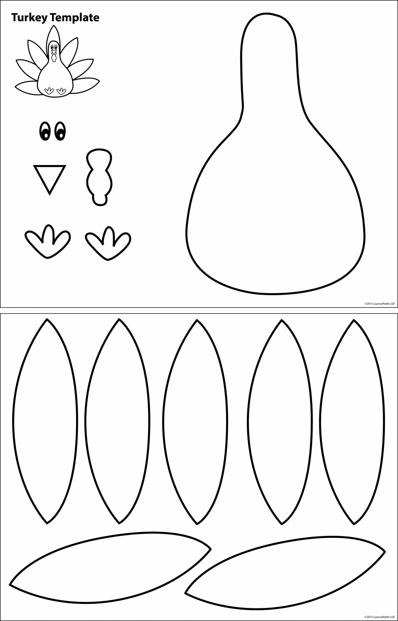 Turkey Template  Thanksgiving crafts preschool, Thanksgiving