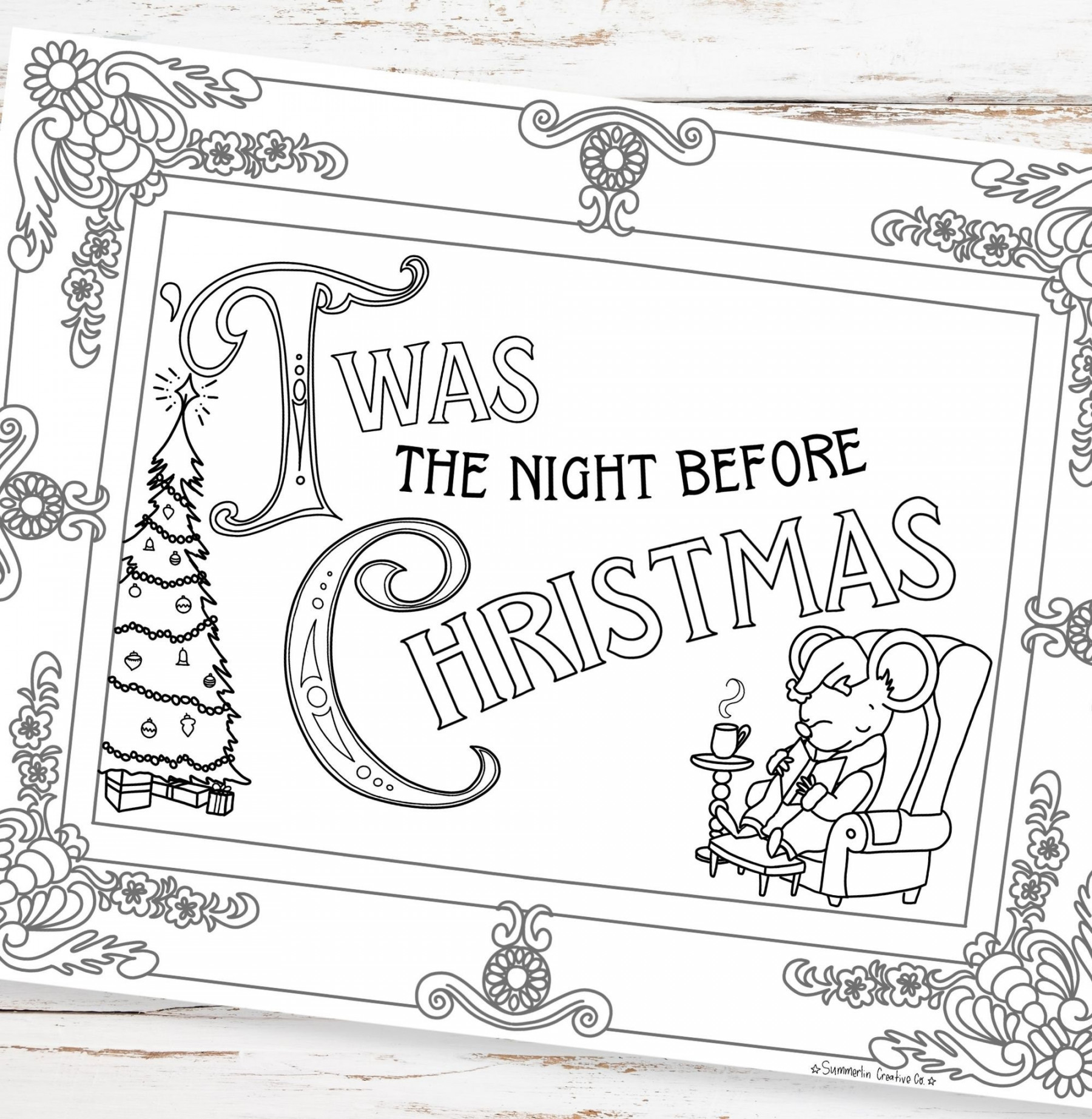 Twas The Night Before Christmas Coloring Pages