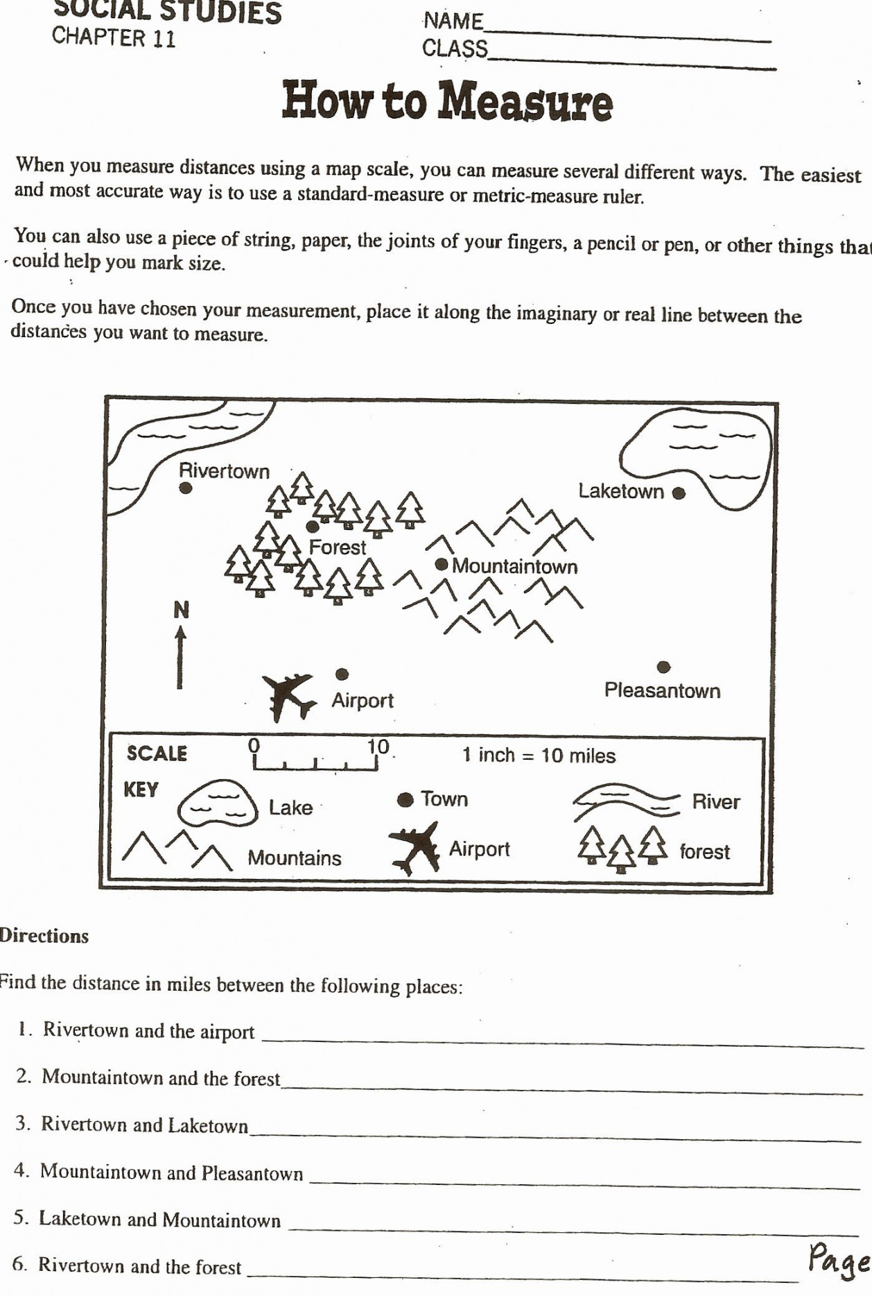 Using A Map Scale Worksheet New social Stu S Skills  Social