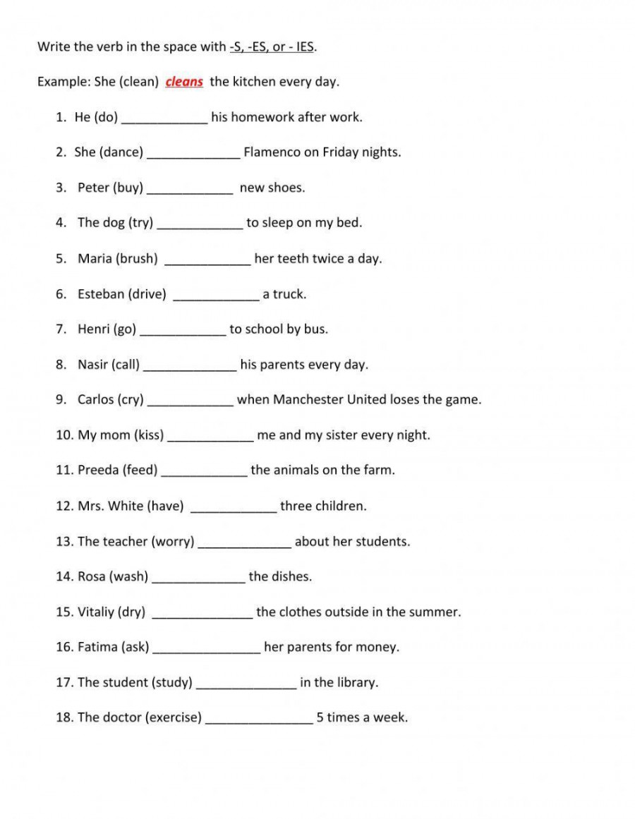 Verbs in rd Person Singular Cloze worksheet  Live Worksheets