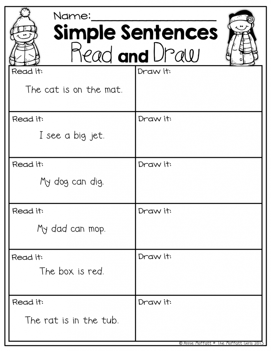 VERY simple sentences for beginning readers with common