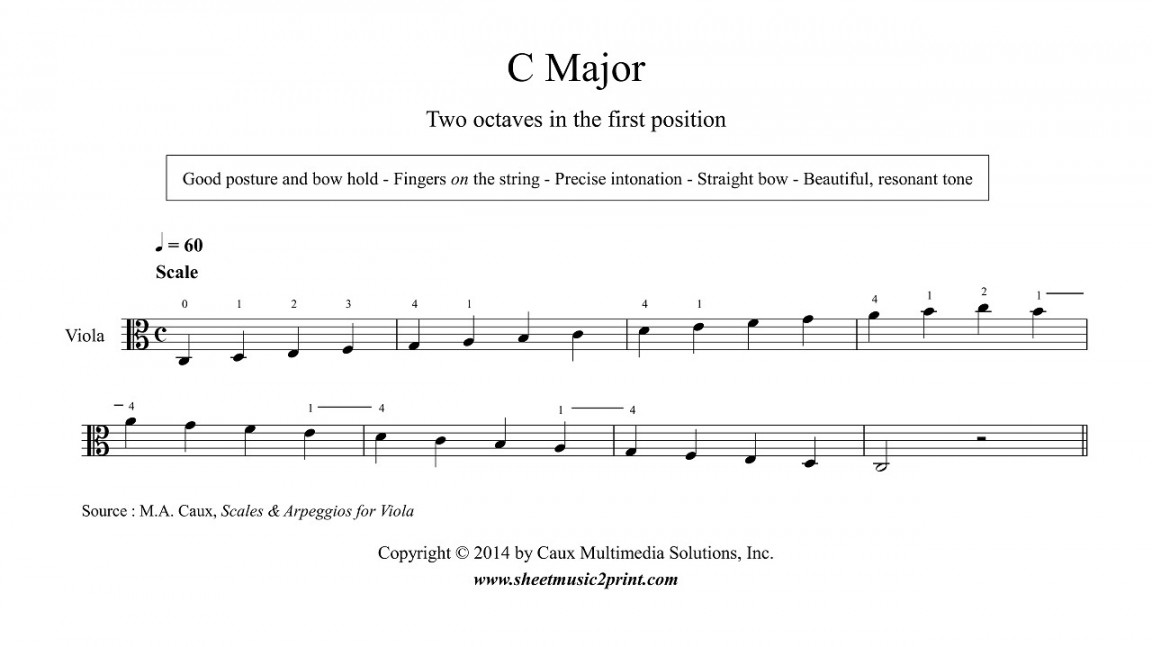 Viola : C Major Scale & Arpeggio - Grade