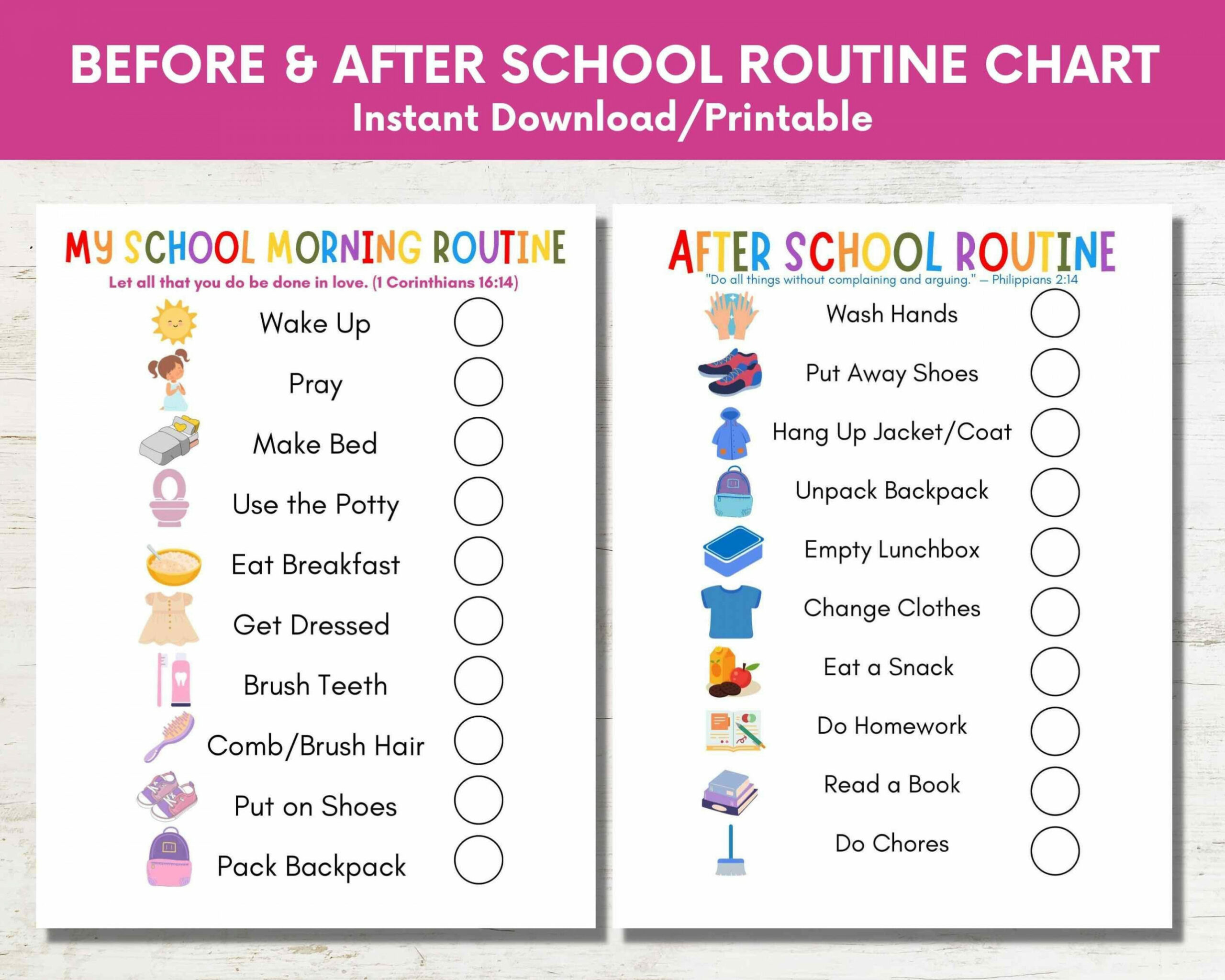 Visual Back to School Morning Before and After (Download Now) - Etsy