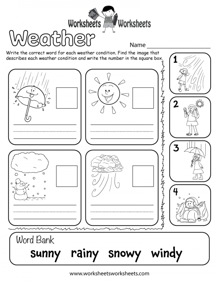 Weather Worksheet for Kids  Worksheets Worksheets