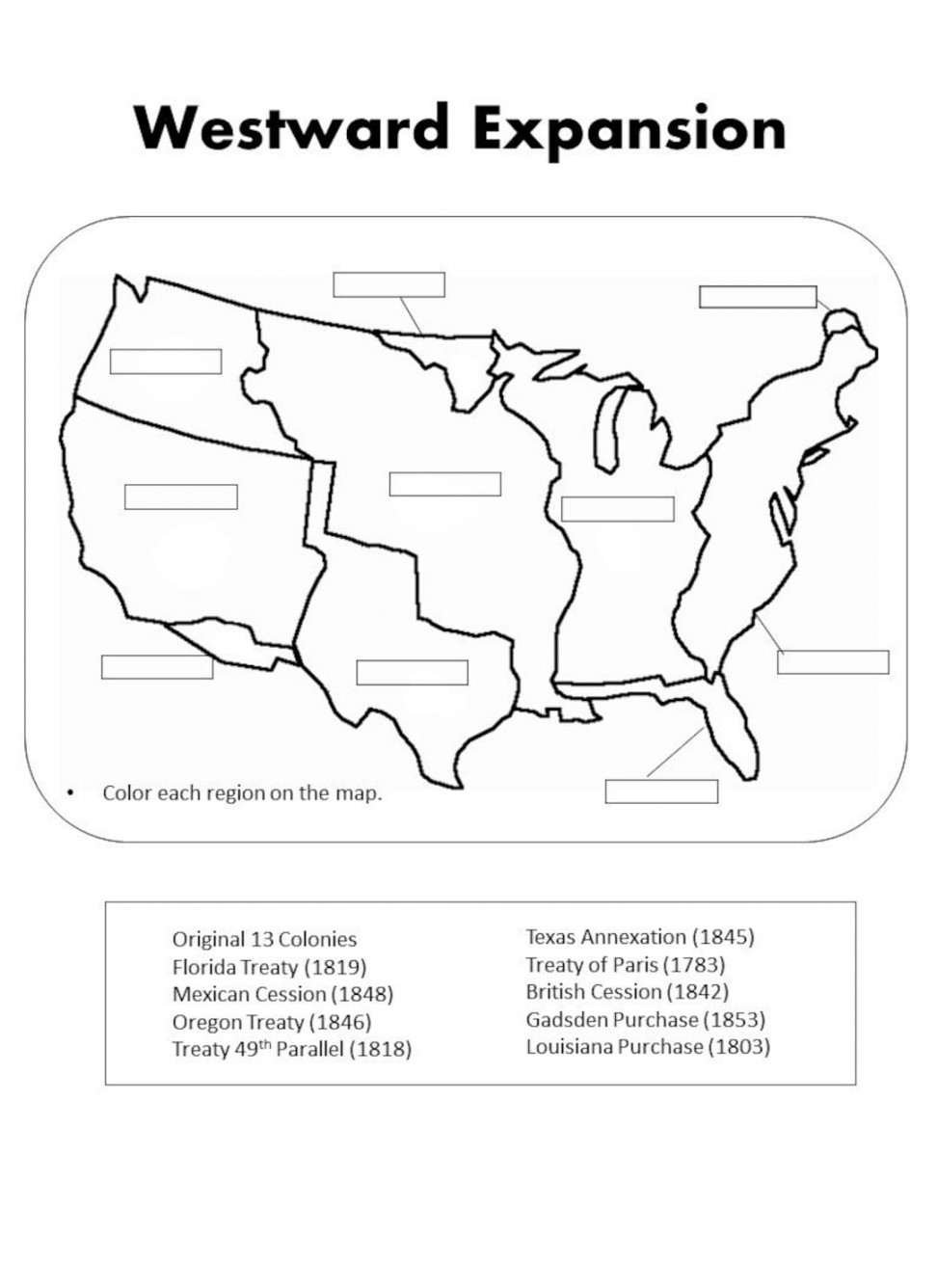 Westward Expansion Map Aktivitäten - Etsy