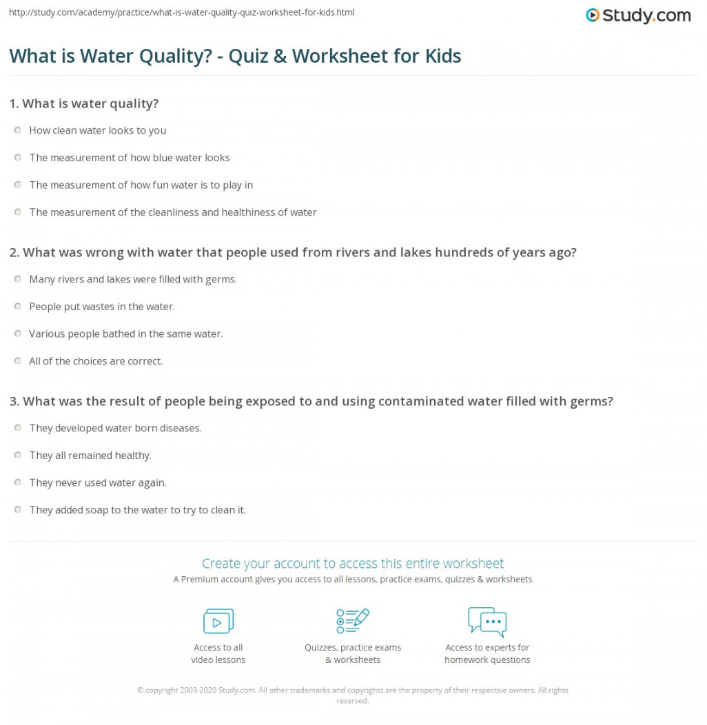 What is Water Quality? - Quiz & Worksheet for Kids  Study