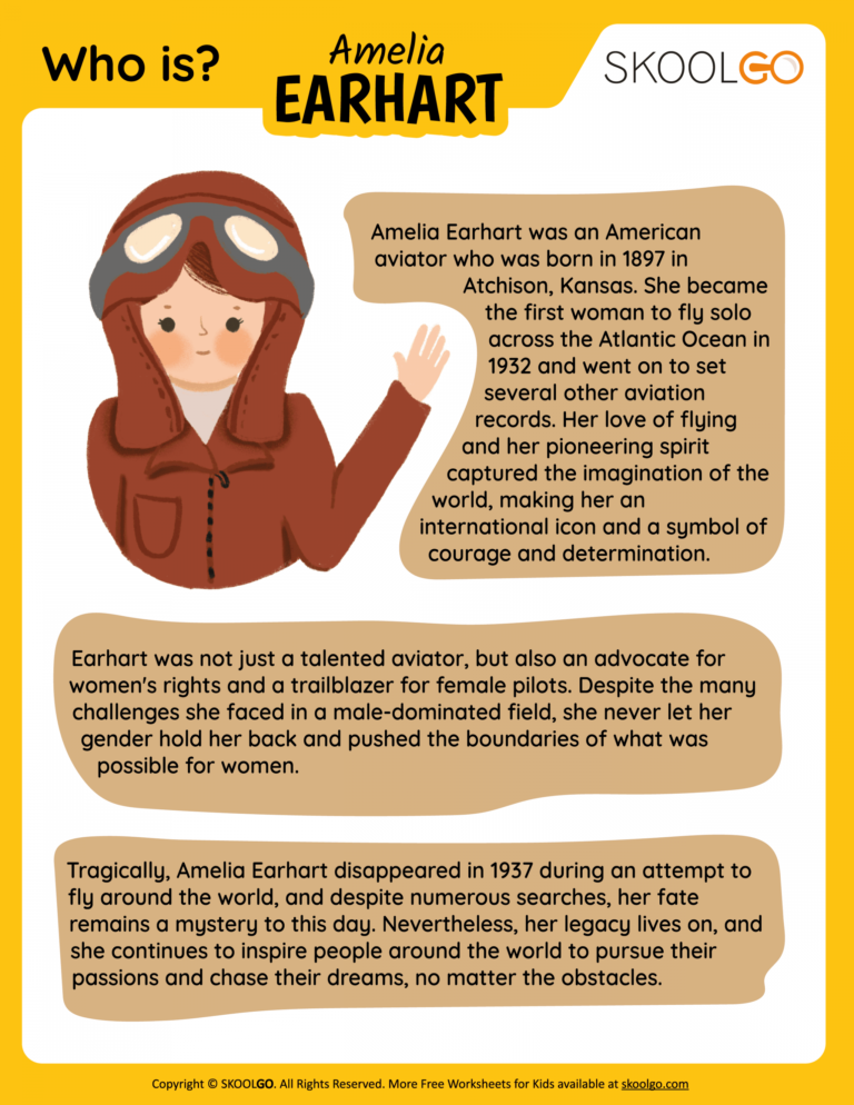 Amelia Earhart Printable Worksheets