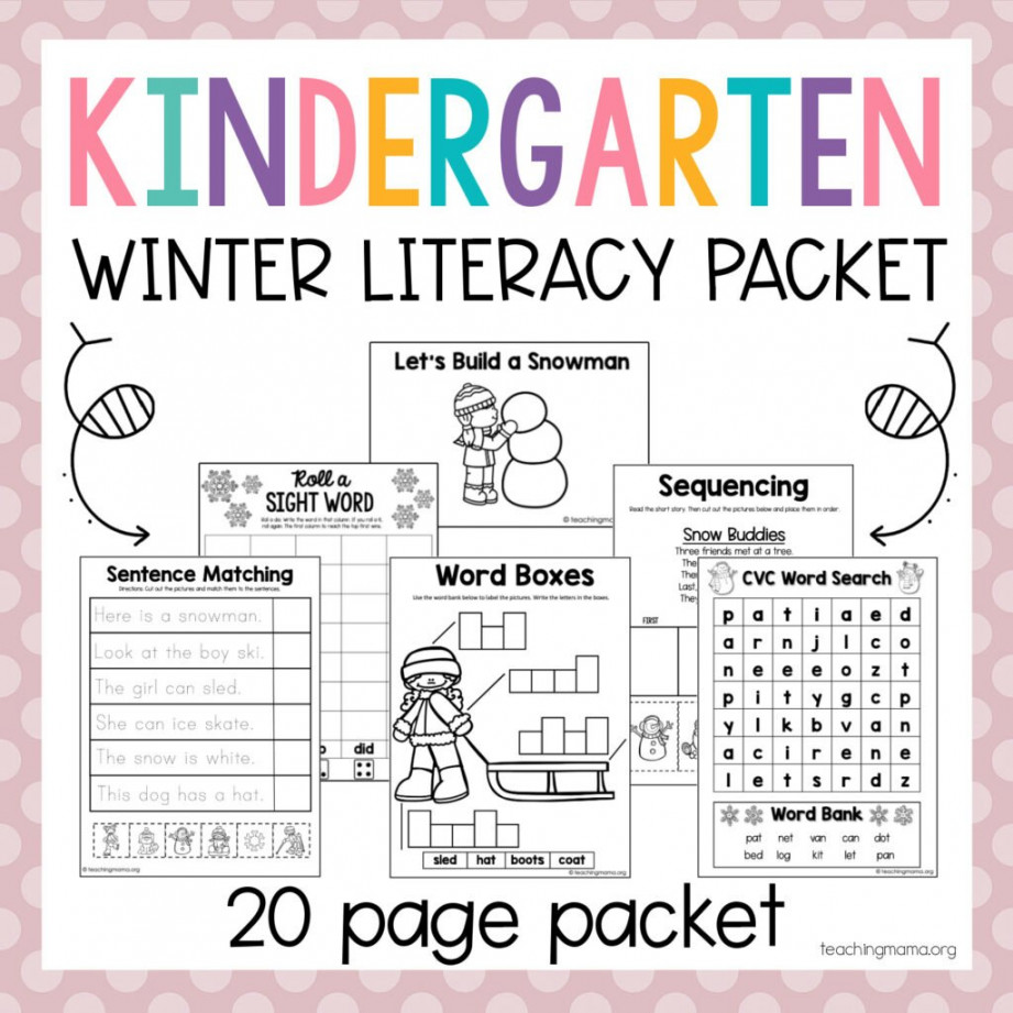 Winter Break Math Packet for Kindergarteners - Teaching Mama