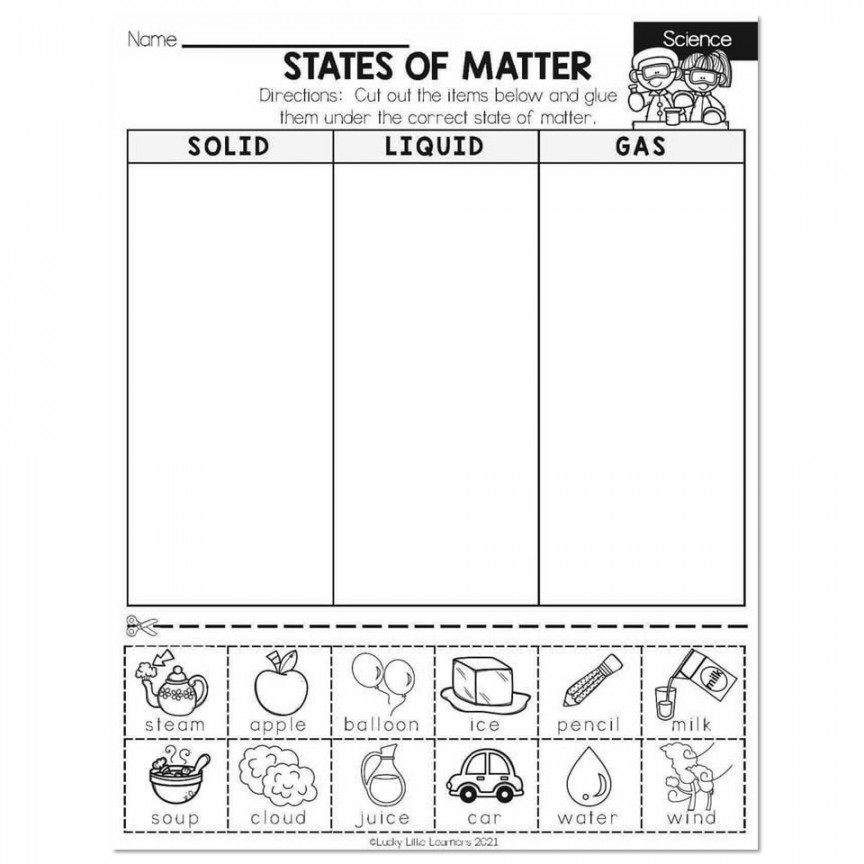 Winter - Early Finishers nd Grade - Science - States of Matter