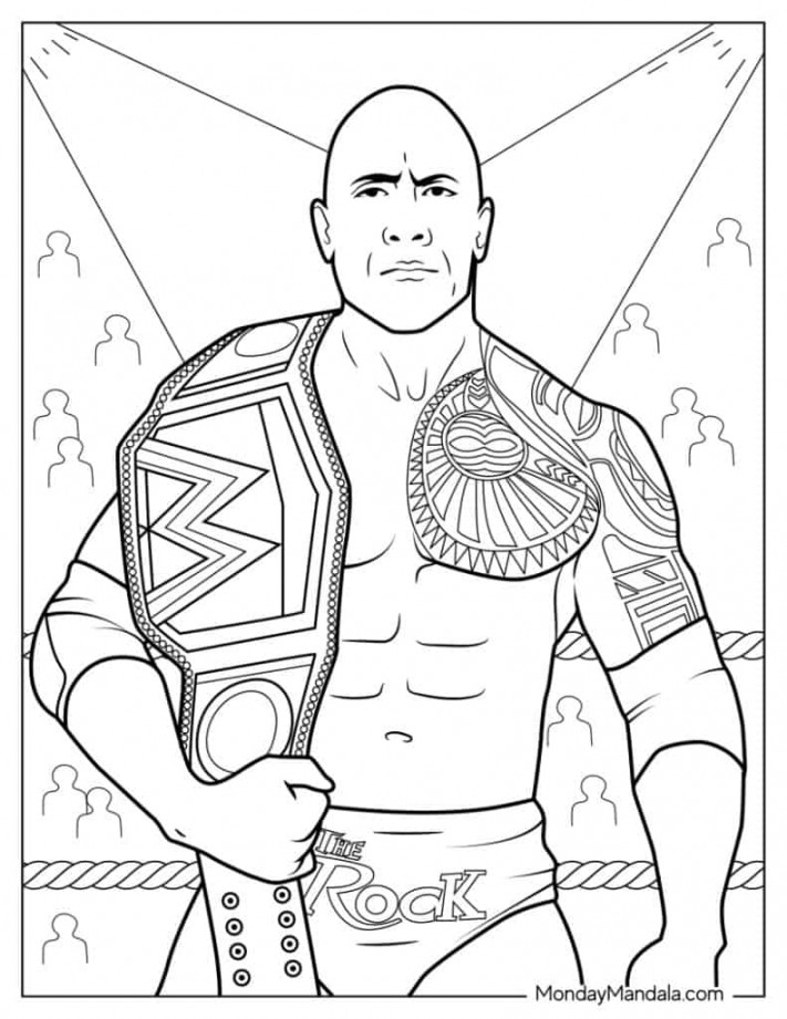 Wrestling & WWE Coloring Pages (Free PDF Printables)