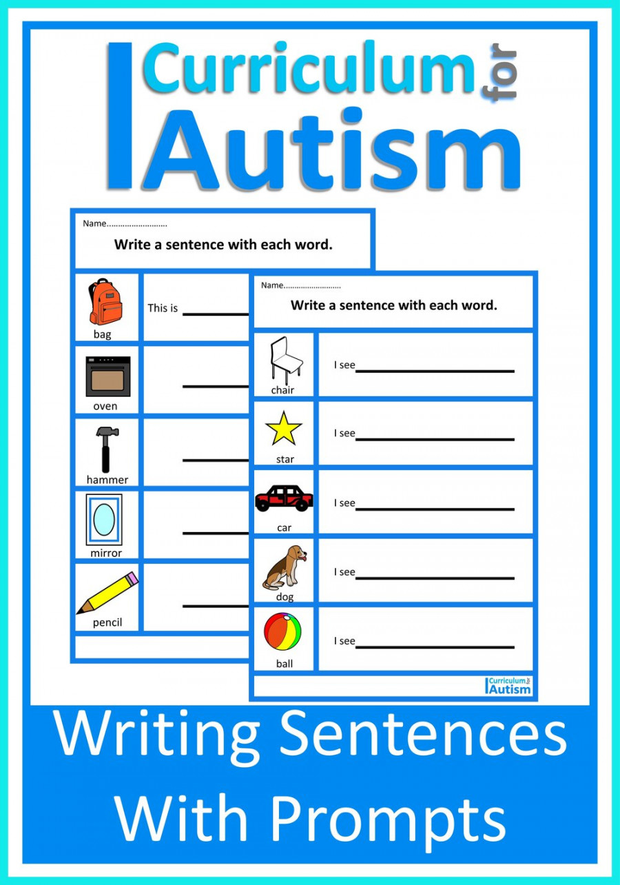 Writing Sentences with Prompts Worksheets Autism Special Education Resource  Classroom Homeschool — Curriculum For Autism