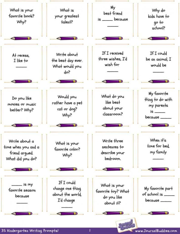 Writing Worksheets for Kindergarten • JournalBuddies