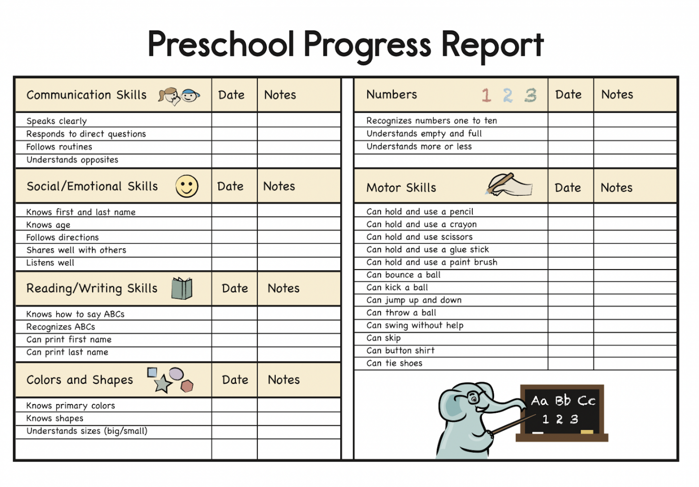 A Complete Guide to Preschool Progress Reports