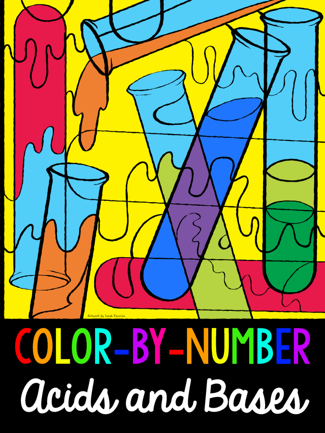 Acidsand Bases Color By Number Activity- - color-by-number Acids