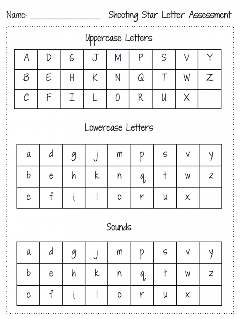 Alphabet Assessment – Kinder Kid at Heart