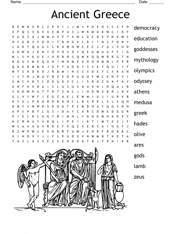 Ancient Greece Word Search - WordMint