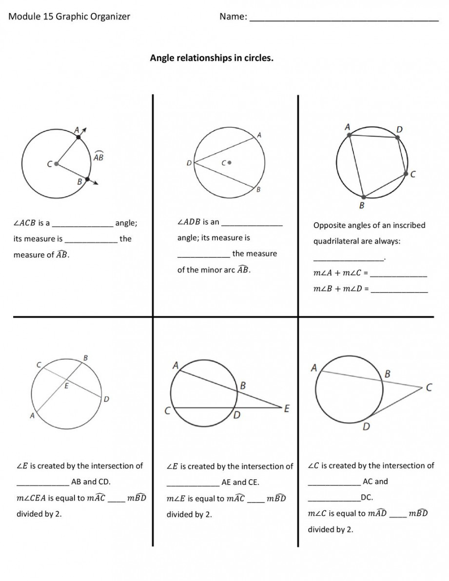 Angle relationships in circles