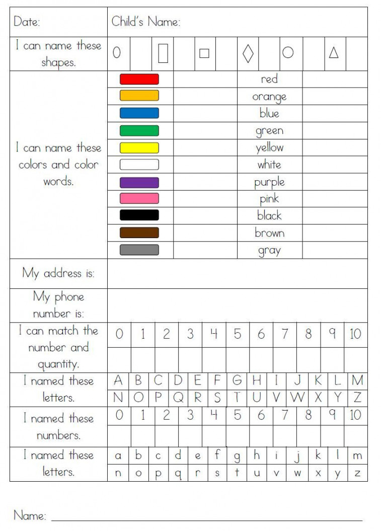 Assessment  Preschool assessment, Kindergarten assessment