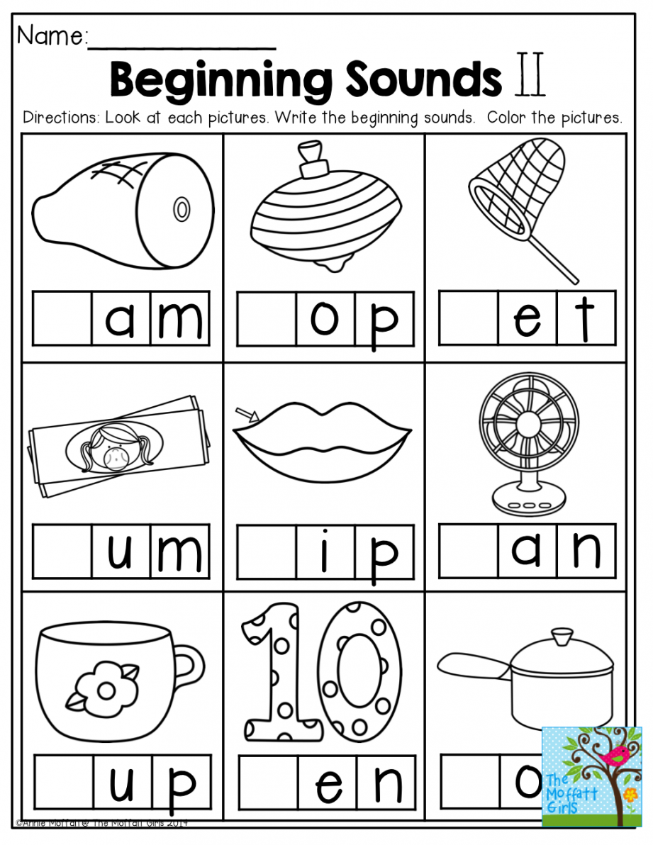 BEGINNING sounds!  Kindergarten phonics worksheets, Phonics