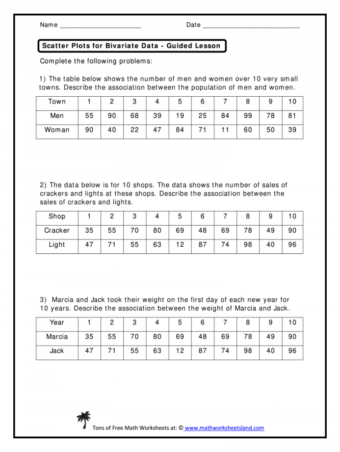 Bivariate data worksheet pdf: Fill out & sign online  DocHub