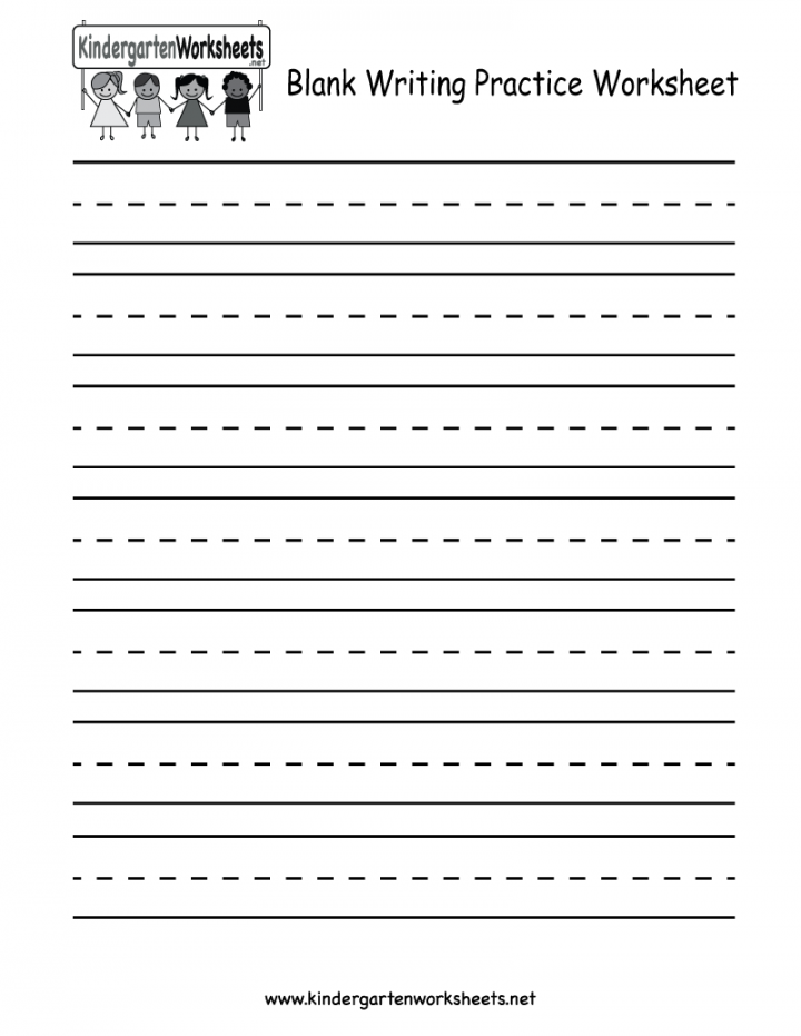 Blank Writing Practice Worksheet - Free Kindergarten English