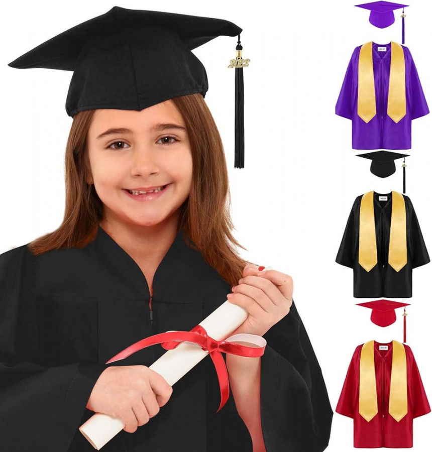 Children Kids Graduation Gown Cap Set  Preschool