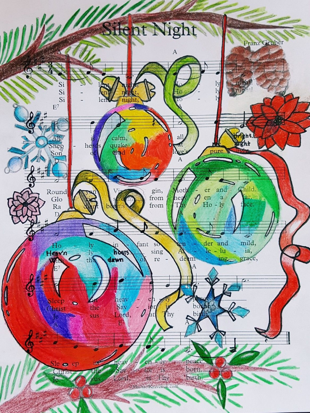 Christmas bulb colored pencil th grade G.H