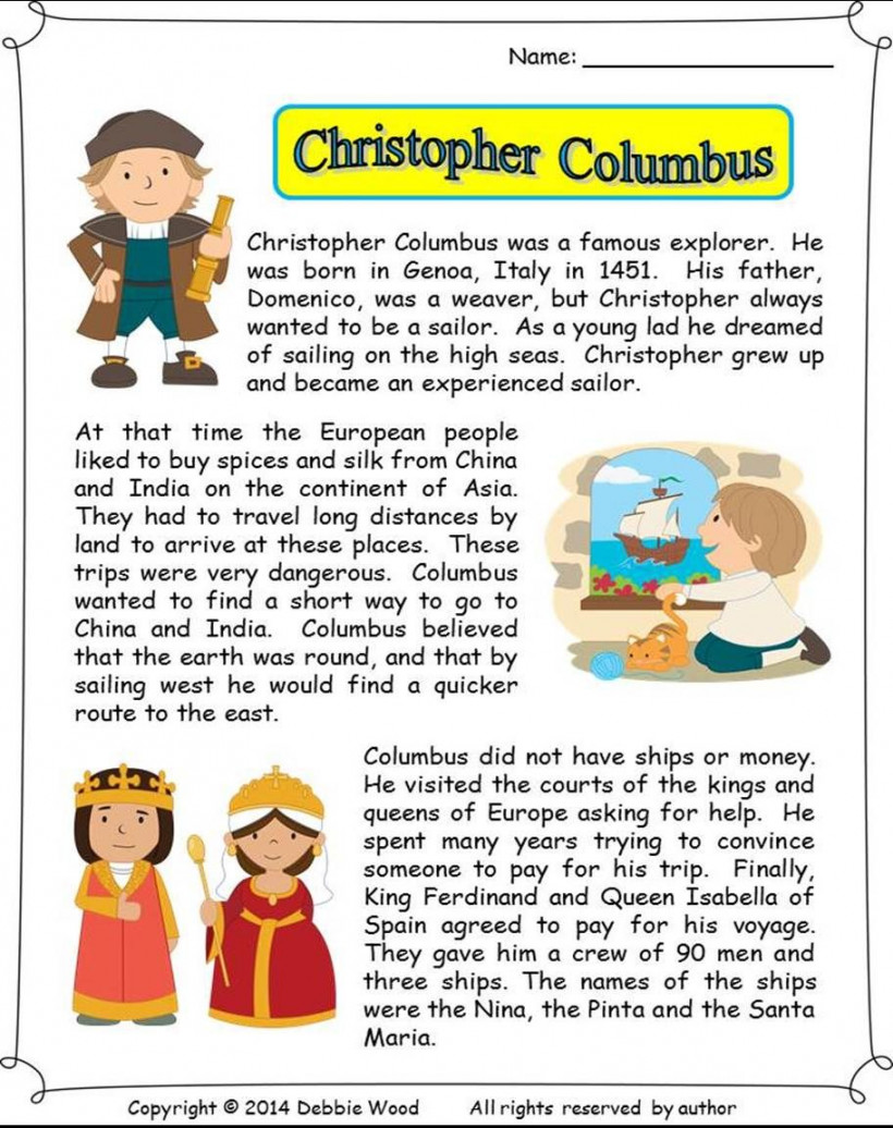 Christopher Columbus Reading/ Vocabulary Strip Story/ WH Questions