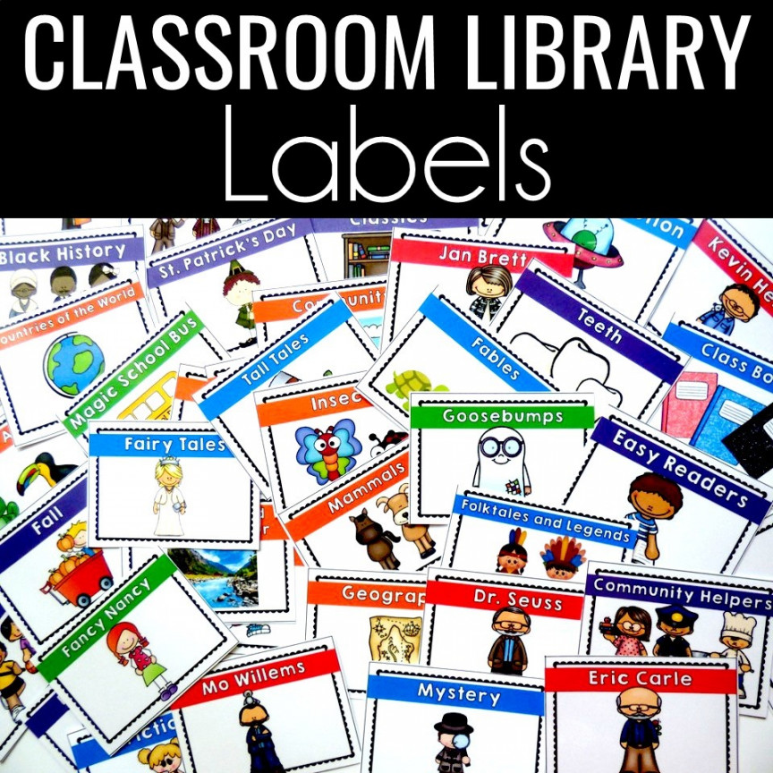 Classroom Library Book Bin Labels - EDITABLE-