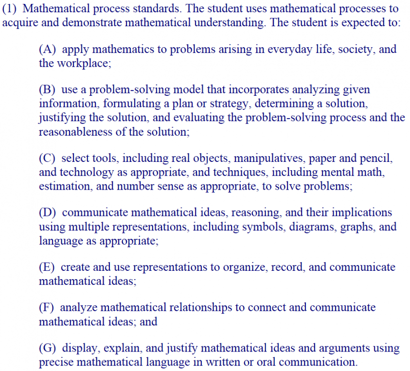 Comparing the Texas Essential Knowledge and Skills to the Common