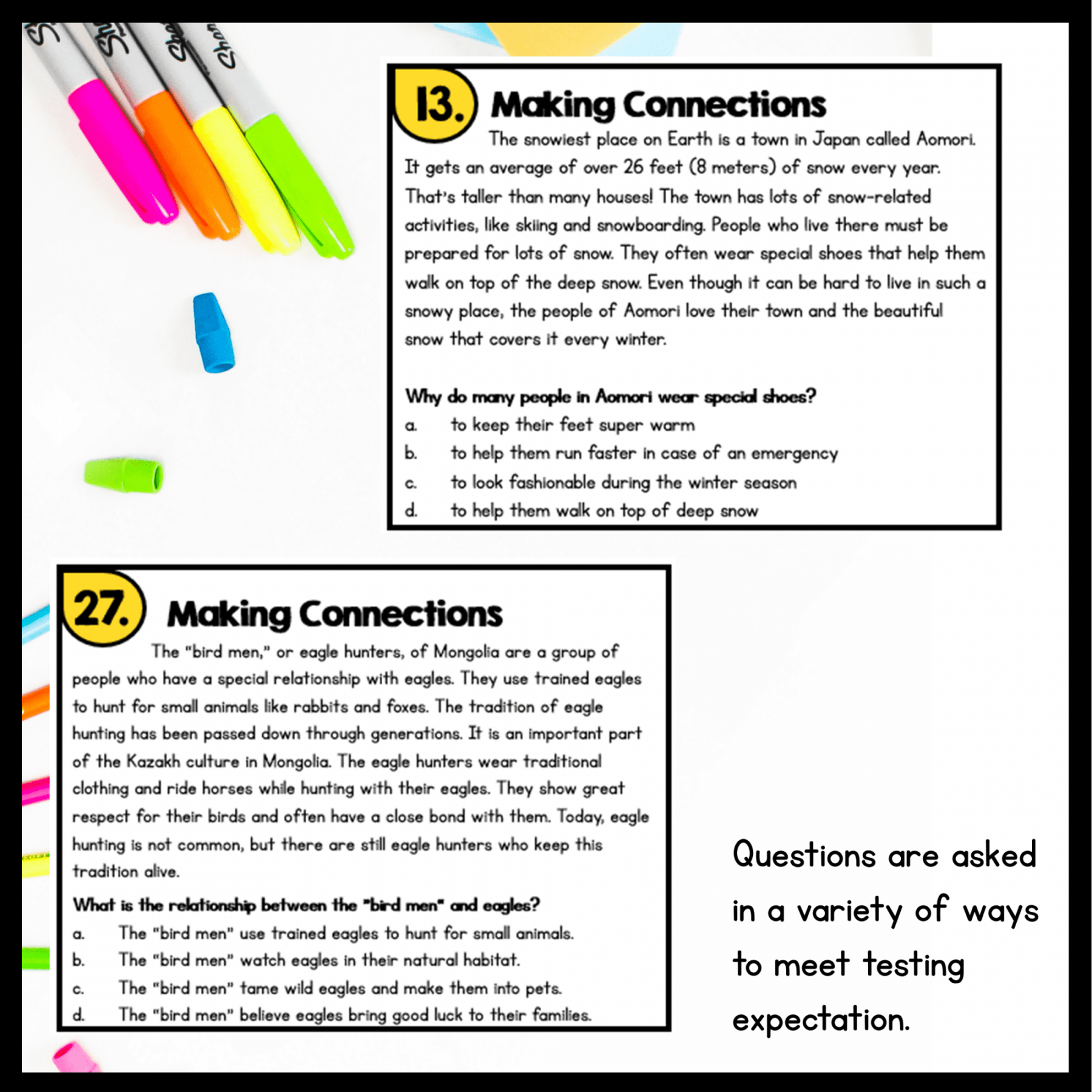 Connections in Historical, Scientific, and Technical Task Cards nd & rd  Grade