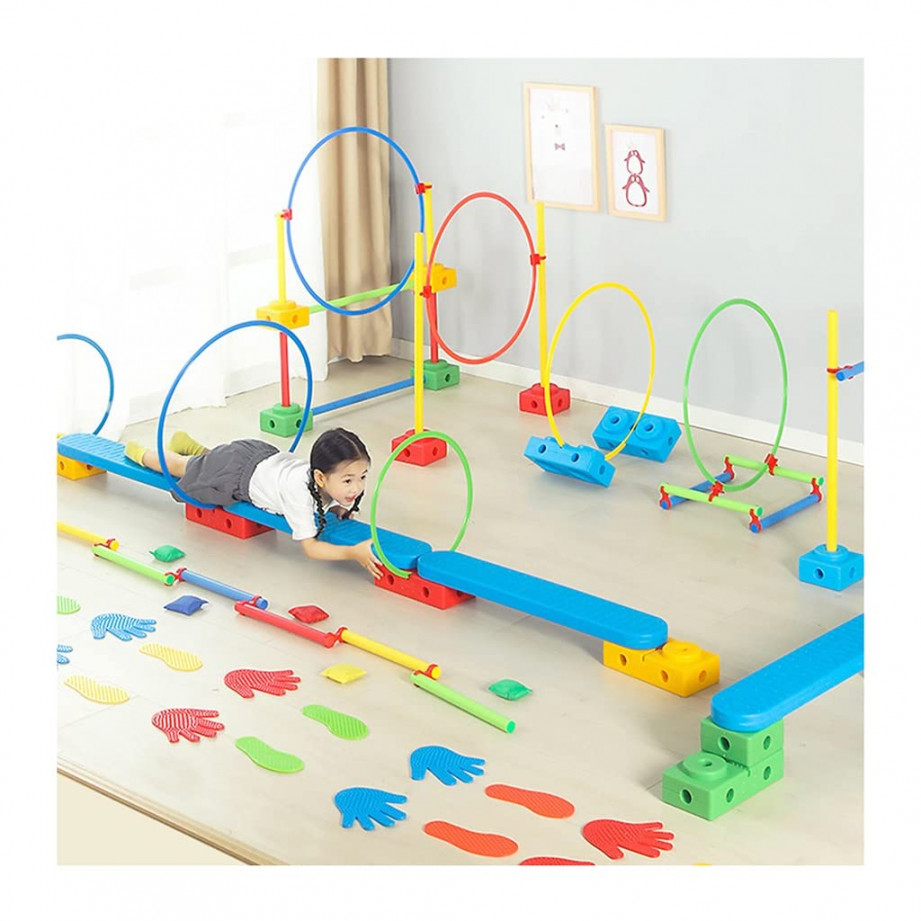 Coordination training set, hurdle set for children, obstacle course  training set for kindergarten, training equipment for physical coordination