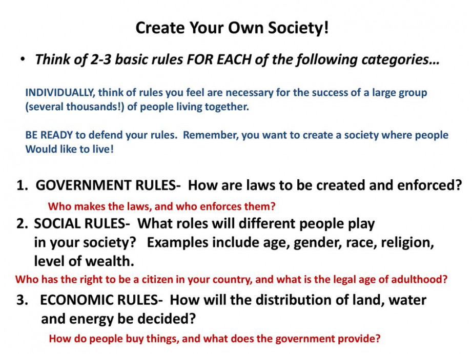 Create Your Own Society! - ppt download